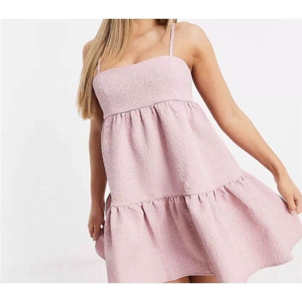 NWOT Rare London Babydoll Blush Pink Mini Dress Women’s XS